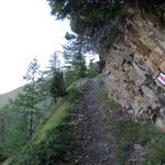 der Bergweg wird nun anspruchsvoller