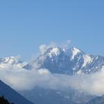 Blick zum mächtigen Fletschhorn. Links davon der Weissmies