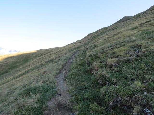 nach der Durchquerung der Westflanke stehen wir auf der Grasschulter mit dem Namen "Chläna"
