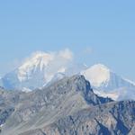 Blick zum Weisshorn, Bishorn und Brunegghorn