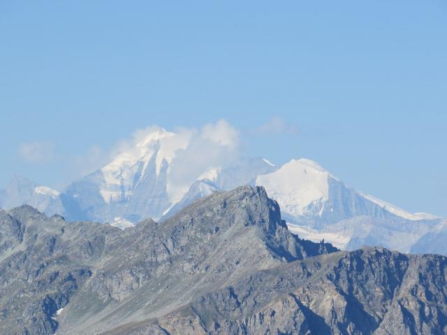 Blick zum Weisshorn, Bishorn und Brunegghorn