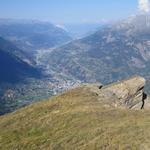 der Tiefblick auf Brig und das Rhonetal ist besonders eindrucksvoll