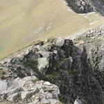 Blick hinunter zur Felspartie die wir vor kurzem überwunden haben