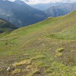 ...durch die Chleini Öügstchumma zum Wanderweg hinunter 2422 m.ü.M...