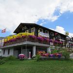 auf der Terrasse des Restaurant Rosswald geniessen wir einen kühlen Weisswein der Region..