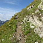 vor dem Grat mutiert der Wanderweg zu einem Bergweg