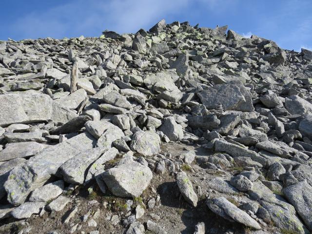 der Bergpfad sowie die Steinmänner sind nun nicht mehr ersichtlich