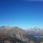 was für ein Panorama! Piz Corvatsch, Piz Rosatsch, Piz Julier und St.Moritz