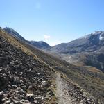 geradeaus führt der Wanderweg hinunter...