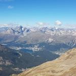 Blick auf St.Moritz mit dem Lej da San Murezzan und der Piz Julier