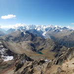 sehr schönes Breitbildfoto mit Blick in das Bernina Massiv