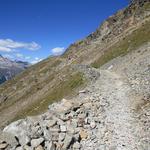 der Wanderweg führt uns nun zwischen Lawinenverbauungen hindurch die zum Schutz von Pontresina erstellt wurden