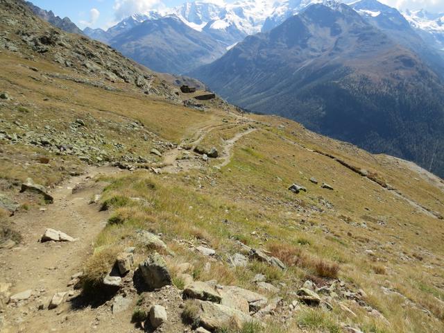 wir erreichen die Weggabelung bei Punkt 2662 m.ü.M.