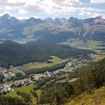 Blick auf Pontresina und St.Moritz