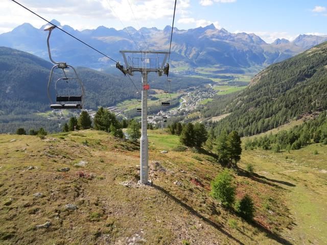 ...bevor wir mit der Sesselbahn nach Pontresina hinunter schweben