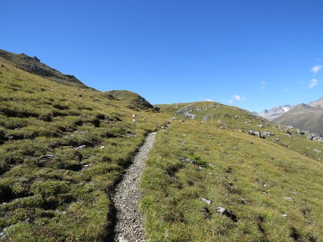 der Bergweg ist immer gut ersichtlich und nicht ausgesetzt