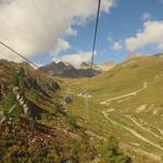 mit der Gondelbahn lassen wir uns bis nach Marguns 2276 m.ü.M. bergauf tragen