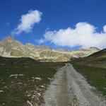 rechtshaltend geht es nun etwas steiler hinauf zur Chamanna Saluver