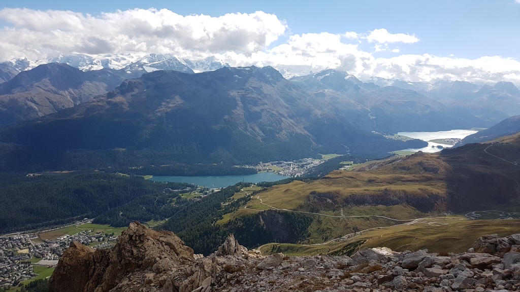 Blick zum Lej da San Murezzan, Lej da Champfer und Lej da Silvaplauna