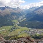 Blick auf Celerina, Pontresina und ins Val Bernina