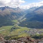 Blick auf Celerina, Pontresina und ins Val Bernina