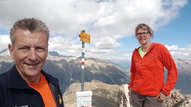 Erinnerungsfoto aufgenommen auf dem Piz Padella