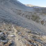 über Schutthalden führt uns der Wanderweg weiter aufwärts