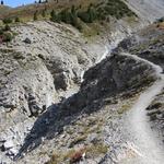 wir erreichen die kleine Schlucht des Val Murtaröl