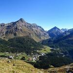 super schönes Breitbildfoto mit den Oberengadiner Seen, Piz da la Margna und Maloja
