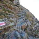 die Augen auf dem Bergpfad fokussiert, stolpern könnte böse Folgen haben, wandern wir weiter aufwärts