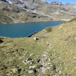 ...und laufen dafür direkt hinunter zum blauen Lago Bianco