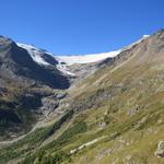 der Blick ins Talende und zum Palügletscher ist atemberaubend