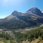 schönes Breitbildfoto mit Blick auf die Alp Palü