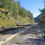 mehrmals überqueren wir die Geleise der Rhätischen Bahn