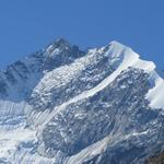 Blick auf Bernina-Ostgrat, Piz Bernina, Piz Bianco und Biancograt