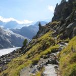 der Weg wird nun ruppiger, die Bäume bleiben zurück Punkt 2233 m.ü.M.