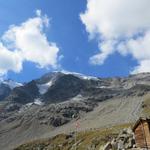 Blick auf Biancograt, Piz Prievlus mit Vadret Prievlus und Piz Morteratsch