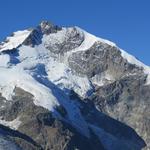 Blick auf Bernina-Ostgrat, Piz Bernina, Piz Bianco und Biancograt