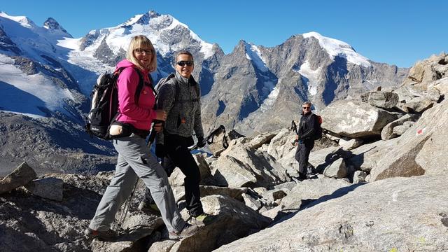 Crast'Agüzza, Piz Bernina, Piz Morteratsch, meine Maus und Uli