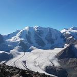 Piz Cambrena, Piz Palü, Bellavista, Crast'Agüzza und Vadret Pers. Es verschlägt einem fast den Atem