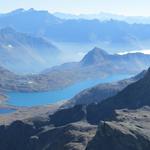 der Lago Bianco mit dem Piz Campasc den wir schon bestiegen haben