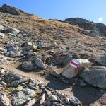 der Bergweg ist weiterhin gut ersichtlich und markiert