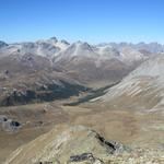 Blick Richtung S-charl mit Piz d'Astras, Piz Mezdi und Urwald Good Tamangur den wir besucht haben