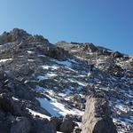 Blick hinauf zum Nordgrat des Piz Umbrail