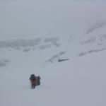 im Schneetreiben geht's Richtung Lämmerenhütte