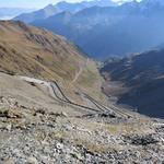 nochmals blicken wir auf die Stilfserjochpassstrasse die vom Vinschgau hier hinauf führt