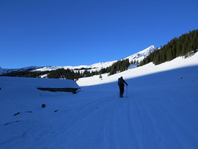 auf der Alp Bidem erreichen uns die ersten Sonnenstrahlen