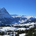 und nicht zu vergessen der fantastische Tiefblick auf Grindelwald, darüber steht mächtig der Eiger