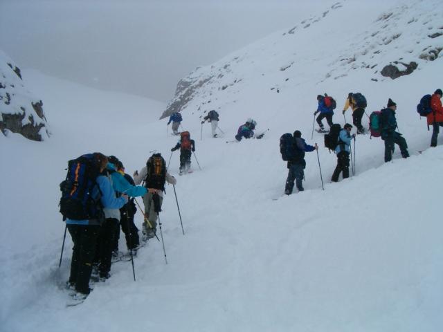 Couloir aufwärts