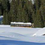 von der Schwarzwaldalp kommend fährt ein Postauto hinauf zur Grossen Scheidegg